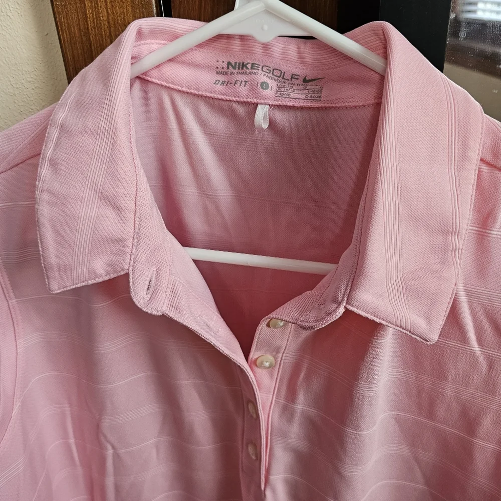 Nike Dri-Fit Women's Striped Collared Athletic Tank Top - Size L - Picture 2 of 6